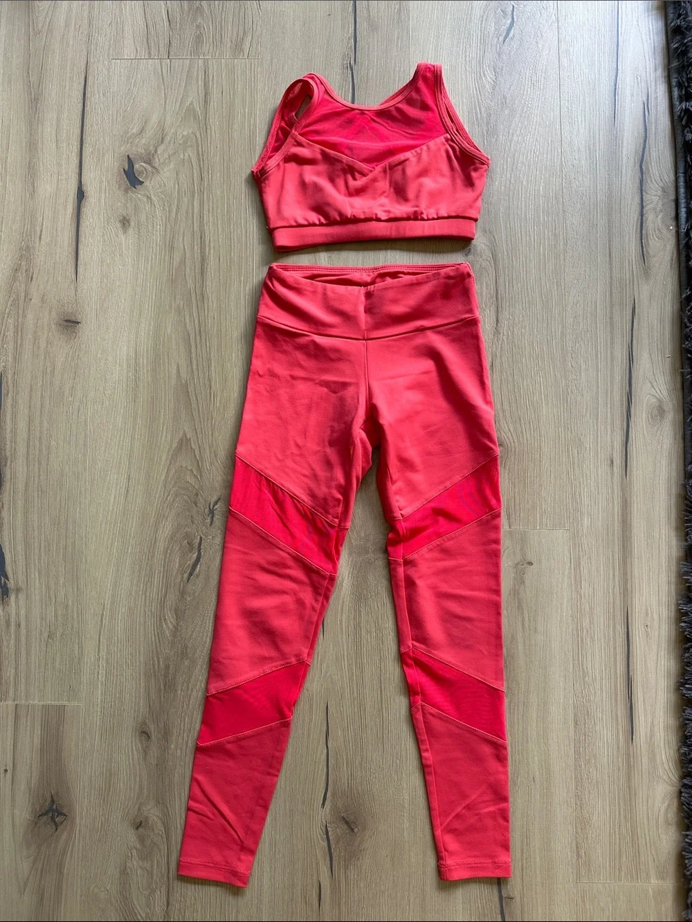 Girls' Bright Red Dance Crop Top and Bike Shorts Set